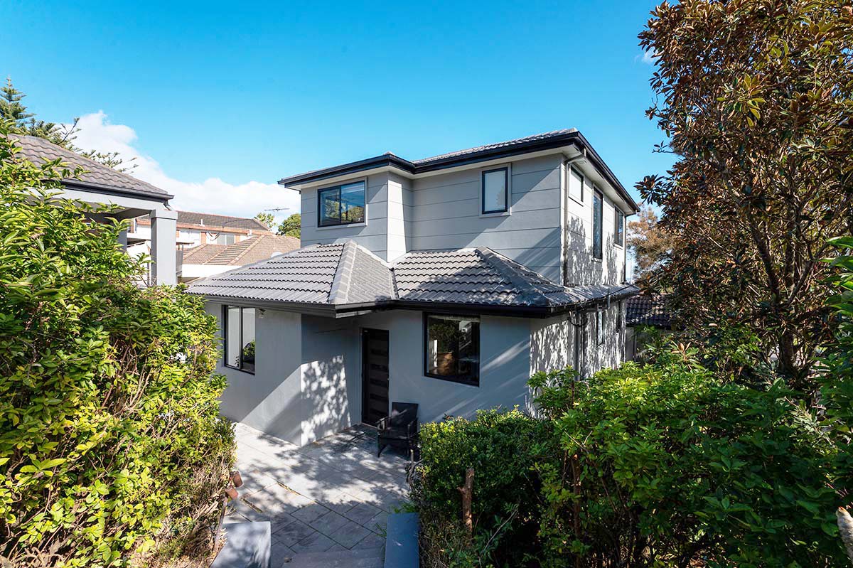 Front view of a home addition in Chifley, Sydney